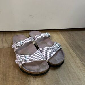 Birkenstock Birki’s lavender and white stripes sandals size 37/6